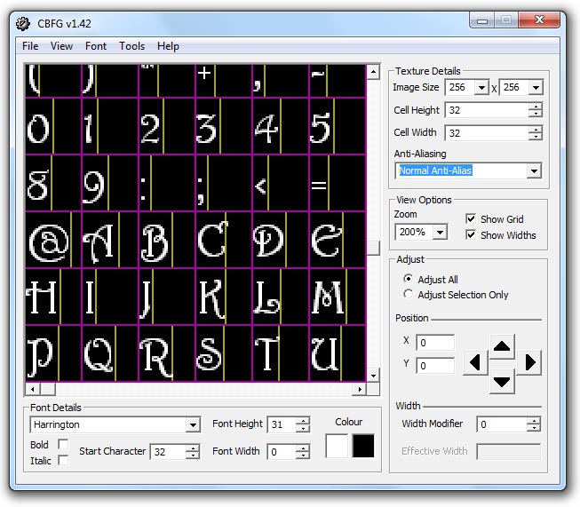 Codehead's Bitmap Font Generator